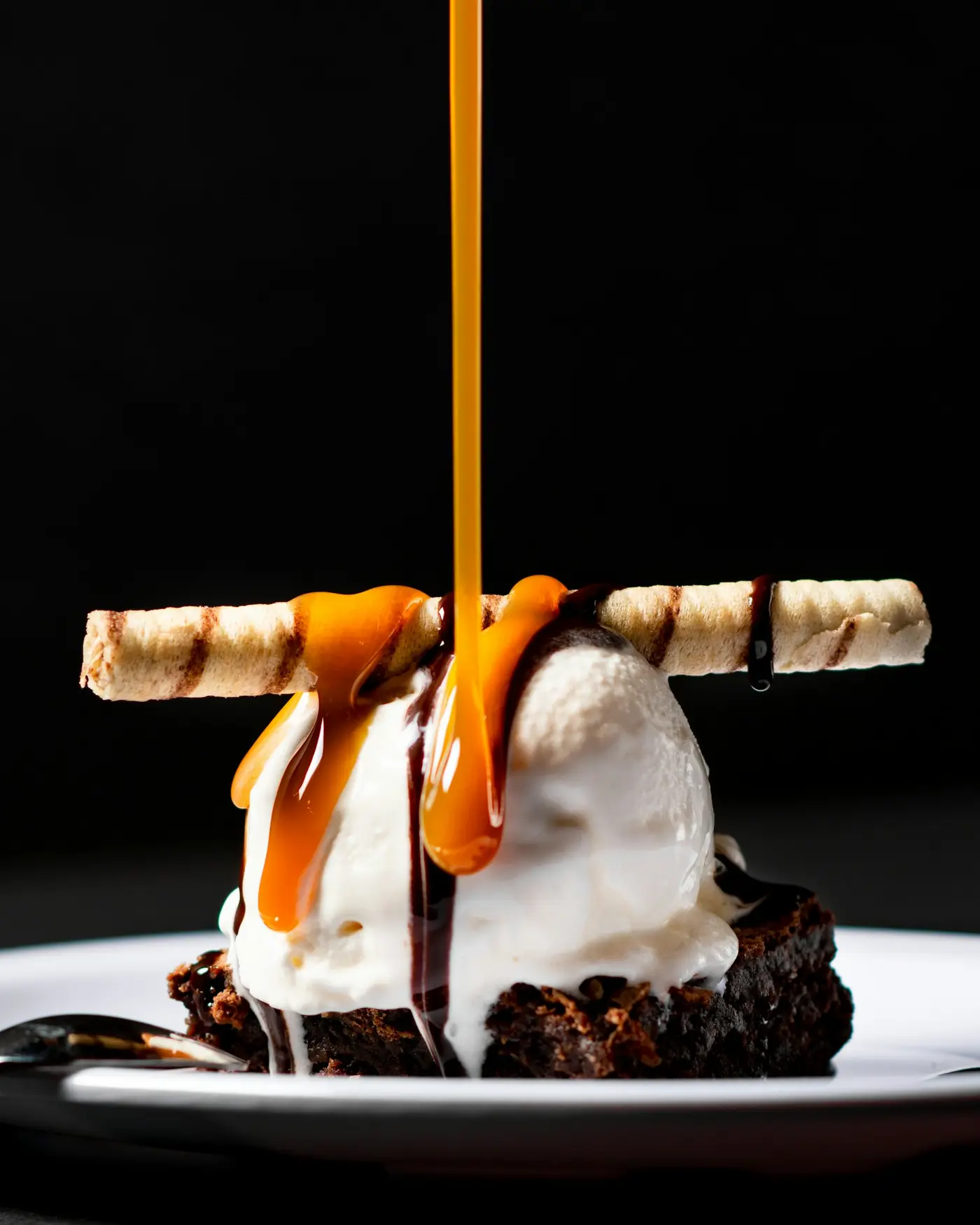 A plated course by candlelight